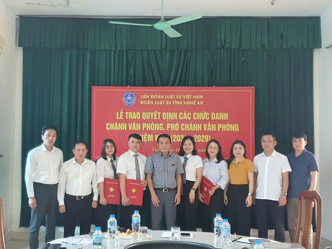 Đoàn Luật sư tỉnh Nghệ An bổ nhiệm nhân sự mới